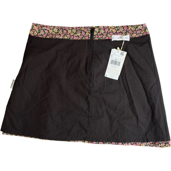 Mango Floral High Waisted Colorful Textured Lined Mini Skirt. Medium. NEW. - Picture 4 of 11